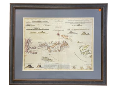 ANTIQUE MAP REPRO VIRGIN ISLANDS
