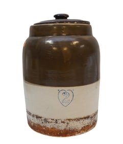 ANTIQUE 2 GALLON SALT GLAZED CROCK