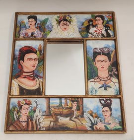 HANDMADE WOOD MIRROR FRAME FRIDA KAHLO