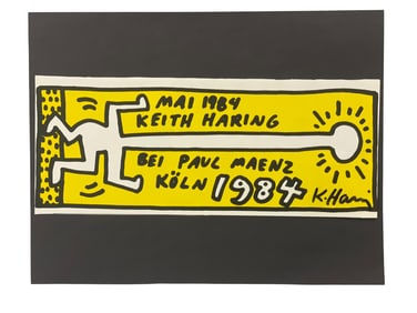 SIGNED KEITH HARING 1984 AD PAUL MAENZ GALLERY GERMANY
