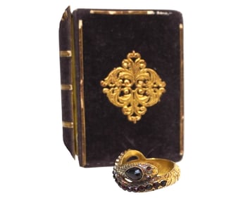 18k ANTIQUE 1848 GENTLEMENS SNAKE RING LARGE