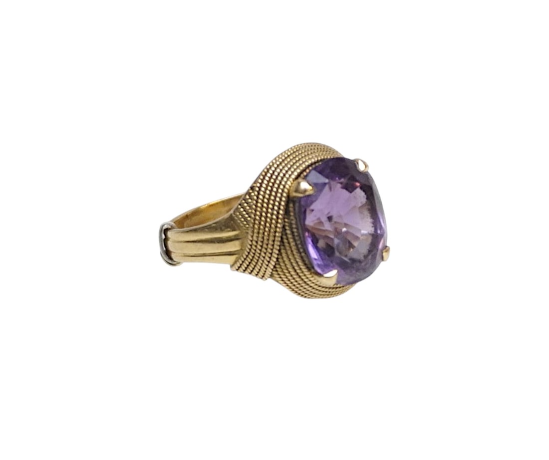 ESTATE 14K AMETHYST RING sz 7.5 (1 of 7)
