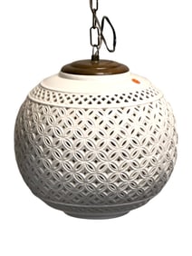 VINTAGE MID CENTURY BLANC DE CHINE HANGING LAMP