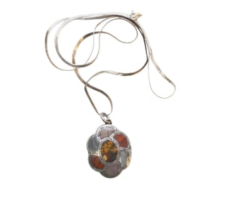 ENGLISH STERLING SILVER AGATE VINAIGRETTE
