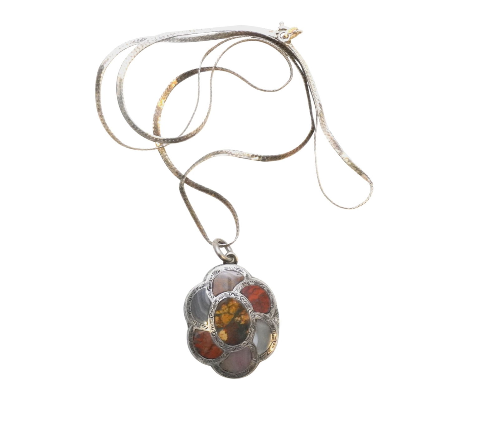 ENGLISH STERLING SILVER AGATE VINAIGRETTE (1 of 7)