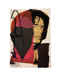 SIGNED ANDY WARHOL MICK JAGGER 1975 POSTCARD