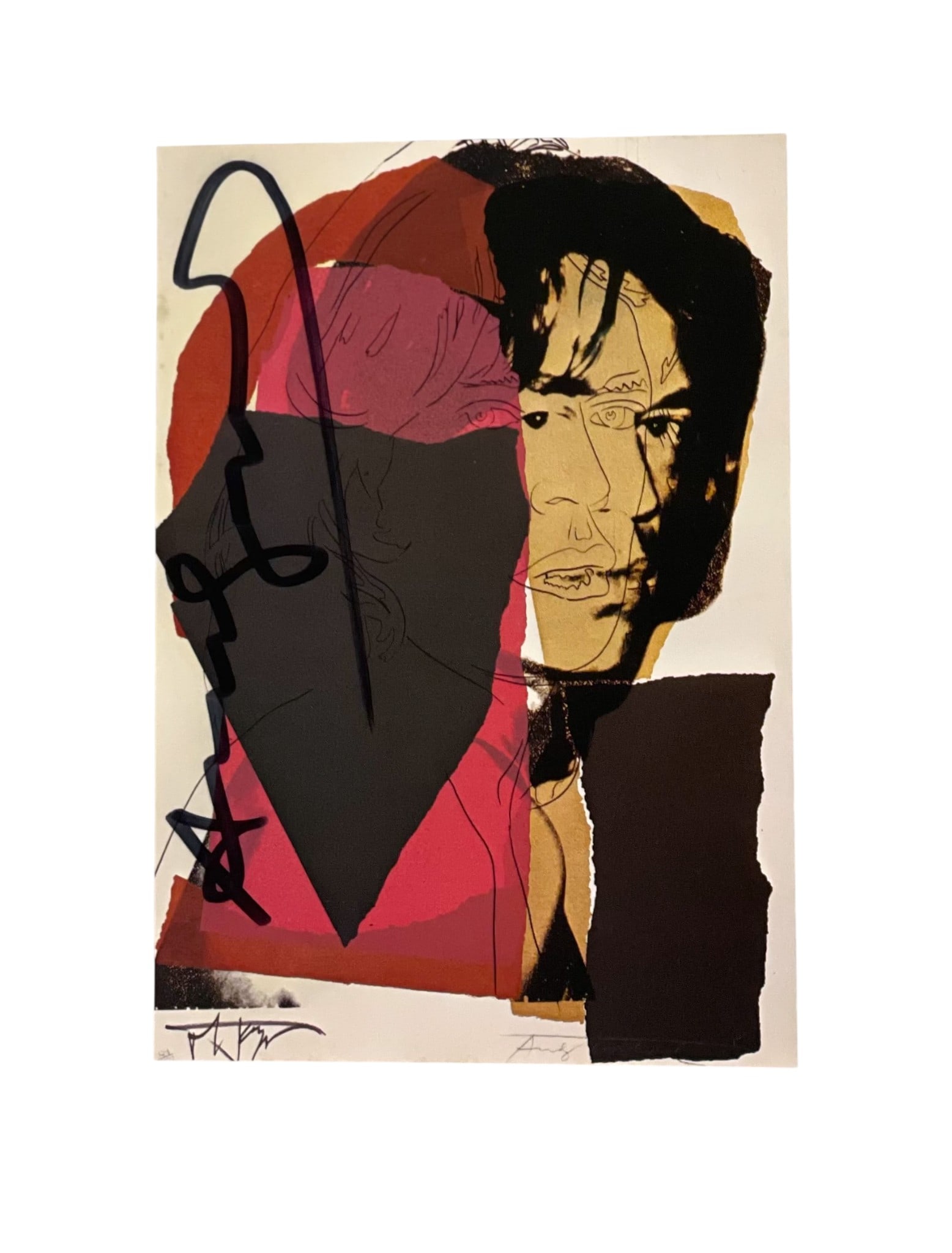 SIGNED ANDY WARHOL MICK JAGGER 1975 POSTCARD (1 of 2)
