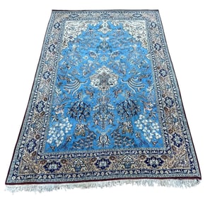 LARGE HAND KNOTTED QUM PERSIAN CARPET