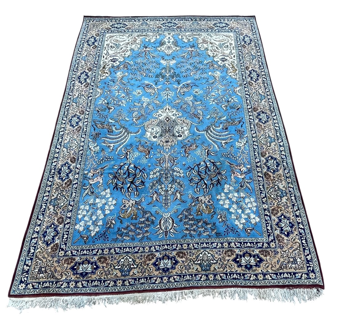 LARGE HAND KNOTTED QUM PERSIAN CARPET (1 of 7)