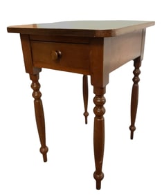 AMERICAN 19th c SHERATON CHERRY ONE DRAWER WORKSTAND