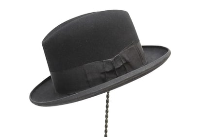 LOCK & CO HATTERS LONDON BLACK FELT FEDORA HAT