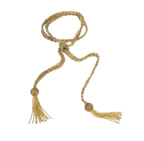 ART DECO HAND BEADED AMBER WOVEN NECKLACE