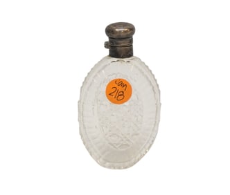 LADIES ANTIQUE CUT GLASS POCKET FLASK