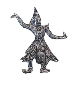 VINTAGE THAI SIAM STERLING SILVER TEMPLE DANCER BROOCH