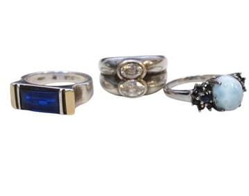 3 pc STERLING SILVER RINGS