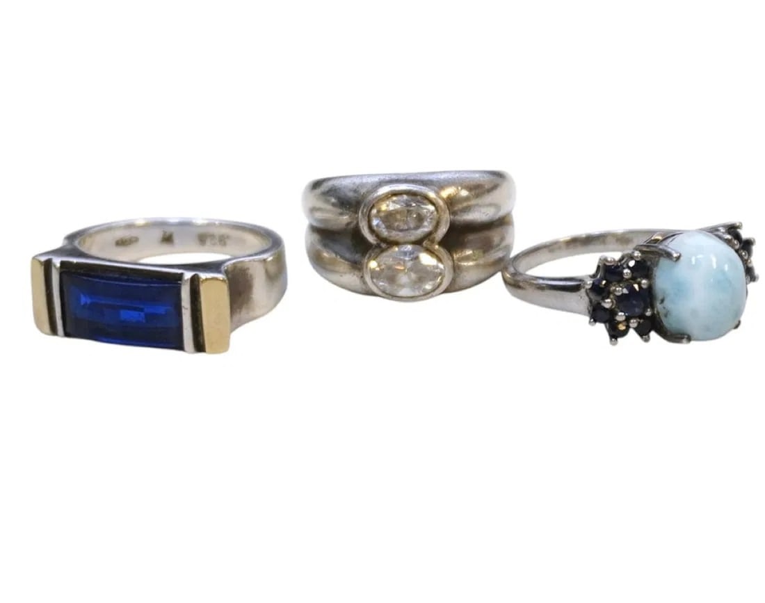 3 pc STERLING SILVER RINGS (1 of 3)