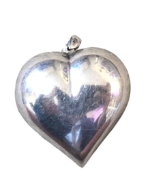 STERLING SILVER PUFFED HEART PENDANT