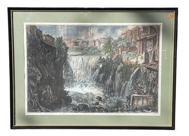 LARGE GIOVANNI B PIRANESI VEDUTA DELLA CASCATA DI TIVOLI