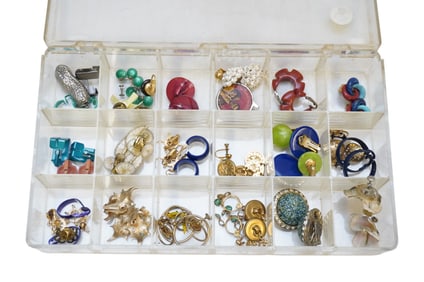 48 PAIR VINTAGE CLIP ON EARRINGS