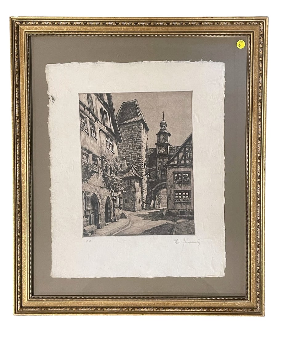 PAUL SOLLMAN (1886-1950) SIGNED ETCHING FRAMED (1 of 3)