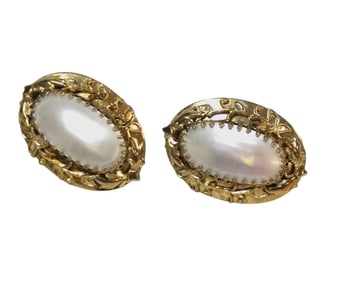 LARGE WHITING & DAVIS ART NOUVEAU STYLE EARRINGS