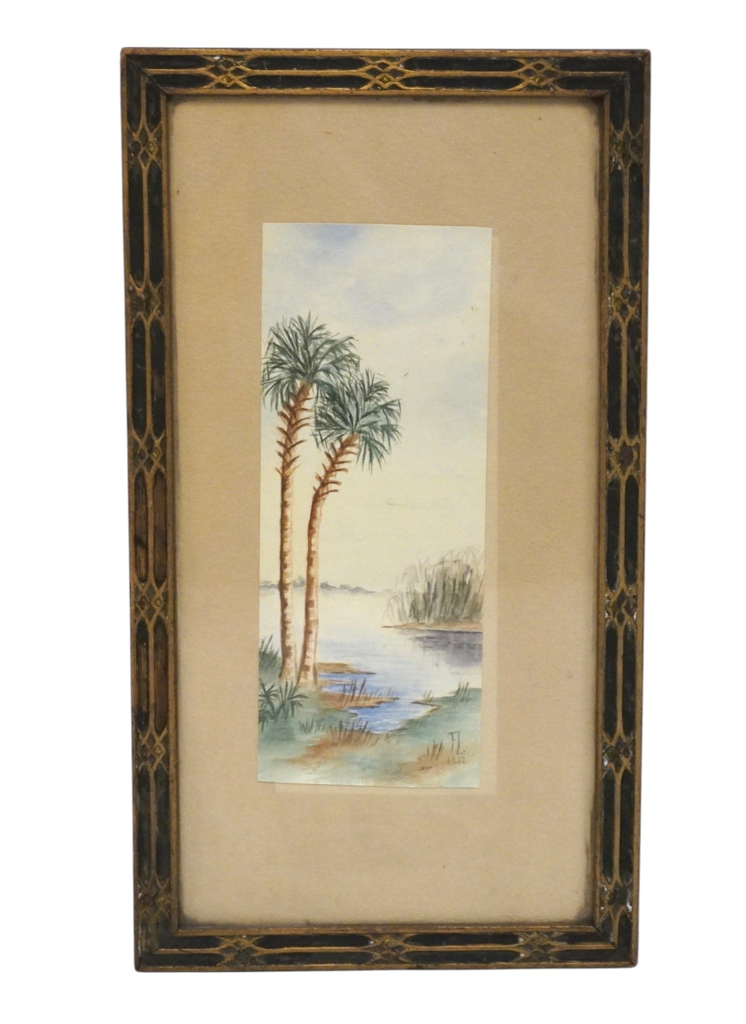 ANTIQUE 1912 FLORIDA WATERCOLOR (1 of 4)