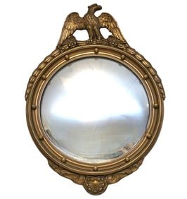 ANTIQUE AMERICAN FEDERAL STYLE BULLSEYE MIRROR