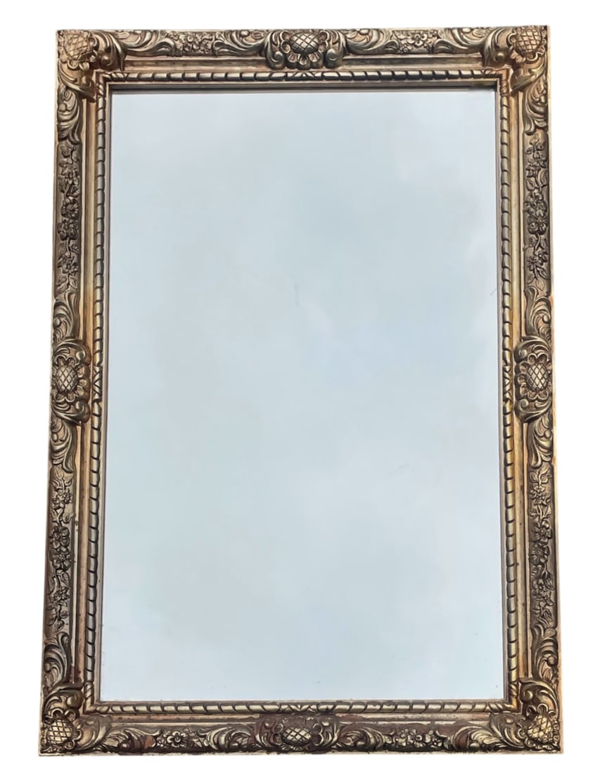 VINTAGE GILT SYROCO RECTANGULAR MIRROR (1 of 3)