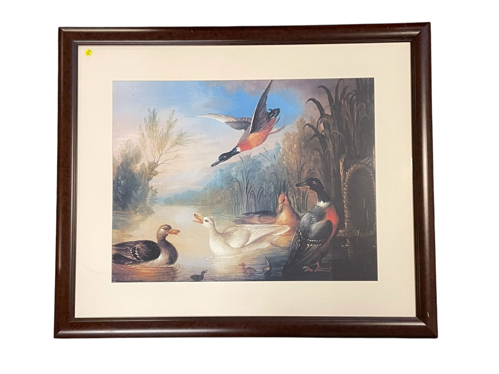 MARMADUKE CRADOCK LITHOGRAH DUCKS IN A RIVER LANDSCAPE (1 of 3)