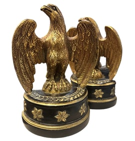 ITALIAN MID CENTURY GILDED EAGLE BOOKENDS BY BORGHESE