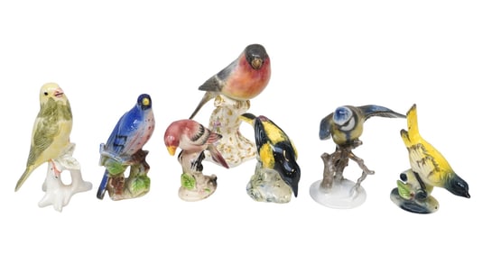 7 PORCELAIN BIRDS - ROYAL WORCESTER -ROSENTHAL +