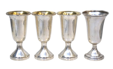 4 STERLING SILVER CORDIALS