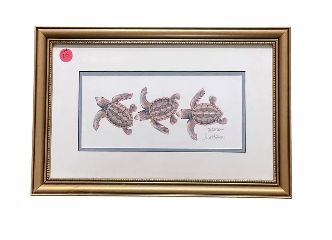 SIGNED JACK THAMES "TURTLES" ART PRINT (1 of 2)