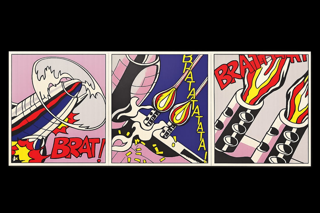 ROY LICHTENSTEIN 'AS I OPENED FIRE' TRIPTYCH SET OF 3, ONE SIGNED, STEDELIJK MUSEUM (1 of 11)