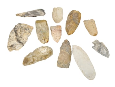 11 NATIVE AMERICAN EASTERN WOODLAND STONE TOOLS