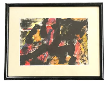 FRANZ KLINE MIXED MEDIA OIL ABSTRACT PAINTING