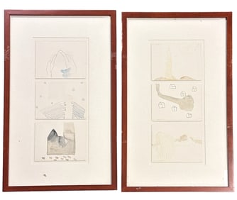 6 CONTEMPORARY W WAGNER IN 2 FRAMES WATERCOLORS