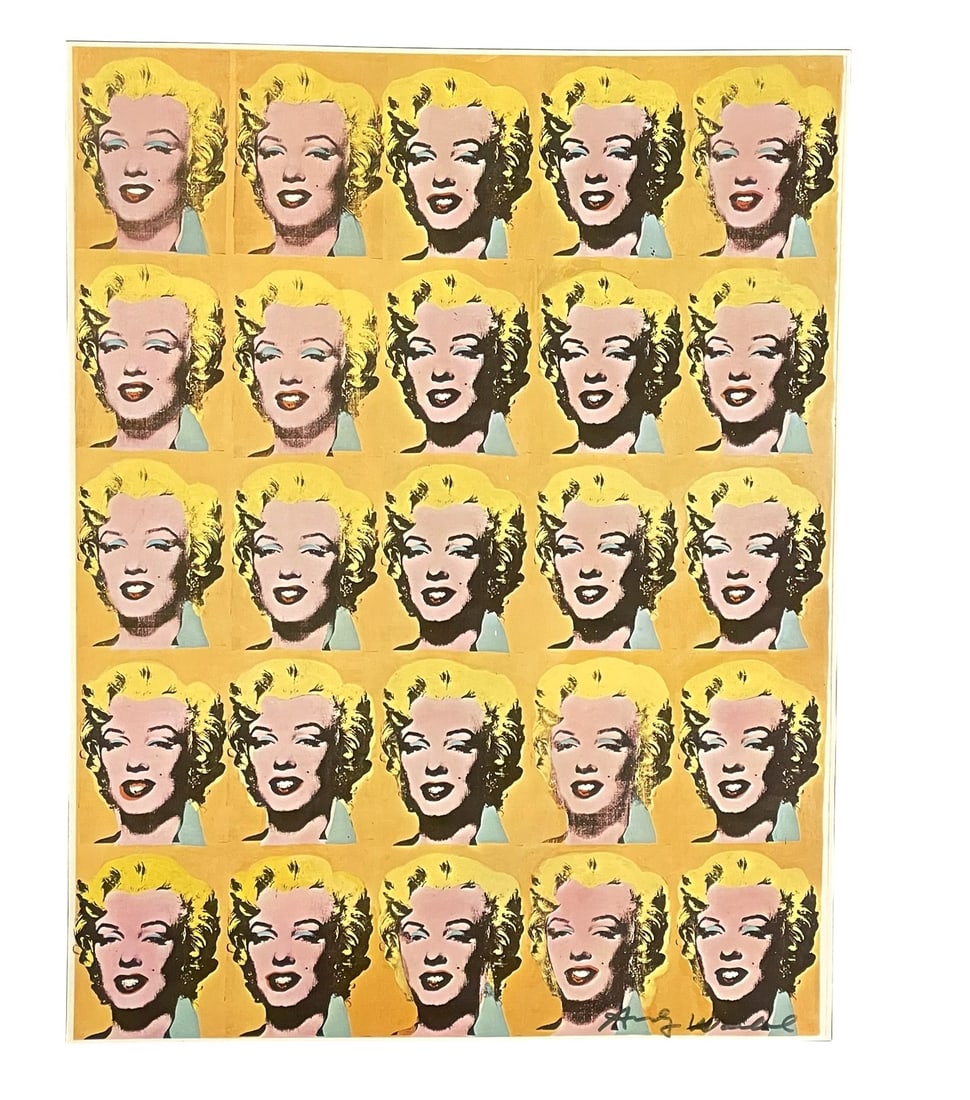 SIGNED ANDY WARHOL MARILYN X 25 OFFSET LITHO (1 of 3)