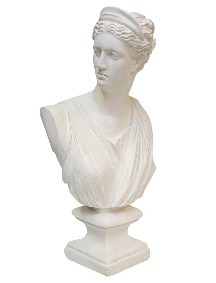 LARGE VINTAGE ITALIAN PLASTER BUST DIANA (1 of 3)