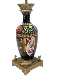 ANTIQUE JAPANESE MEIJI ERA CLOISONNE LAMP