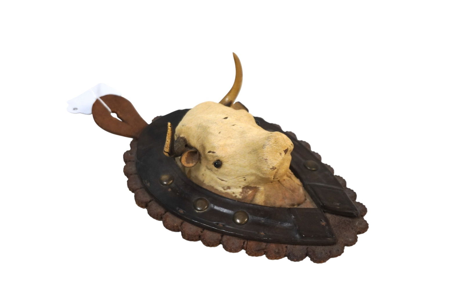 VINTAGE WESTERN LEATHER AND COWHIDE STEER WALL DECOR (1 of 3)