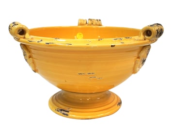 FRENCH YELLOW GLAZED ANDUZE PLANTER