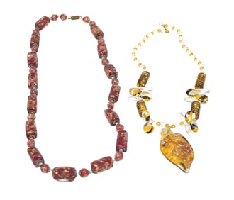 2 VINTAGE VENETIAN / MURANO GLASS NECKLACES