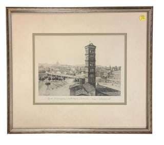 ANTONIO CARBONATI ETCHING BASILICA OF SANTA MARIA