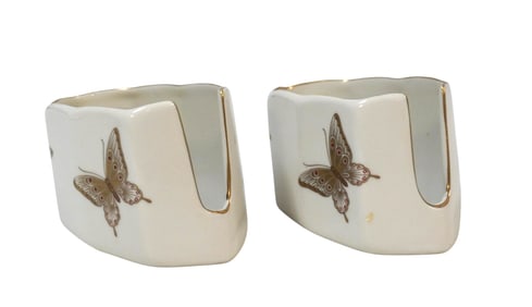 PAIR OF LEFTON BUTTERFLY SPOON RESTS