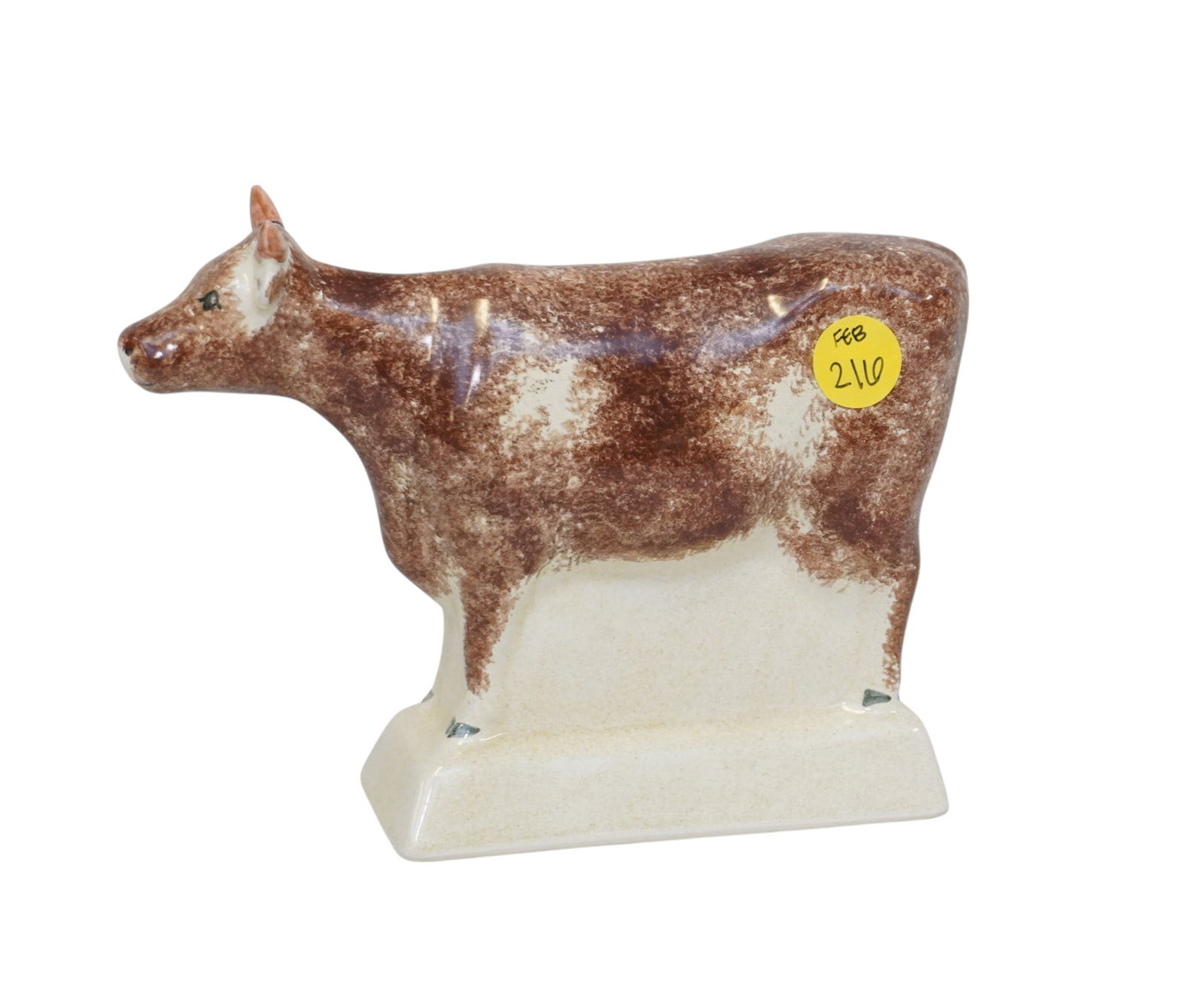 ENGLISH RYE POTTERY COW FIGURINE (1 of 6)