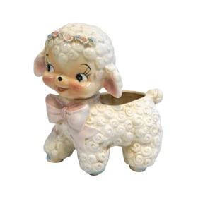 KITSCHY VINTAGE LAMB FLOWER POT