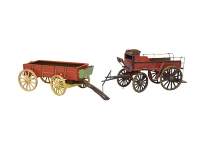 PAIR OF VINTAGE TOY WAGONS