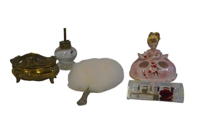 5 VINTAGE AND ANTIQUE VANITY ITEMS