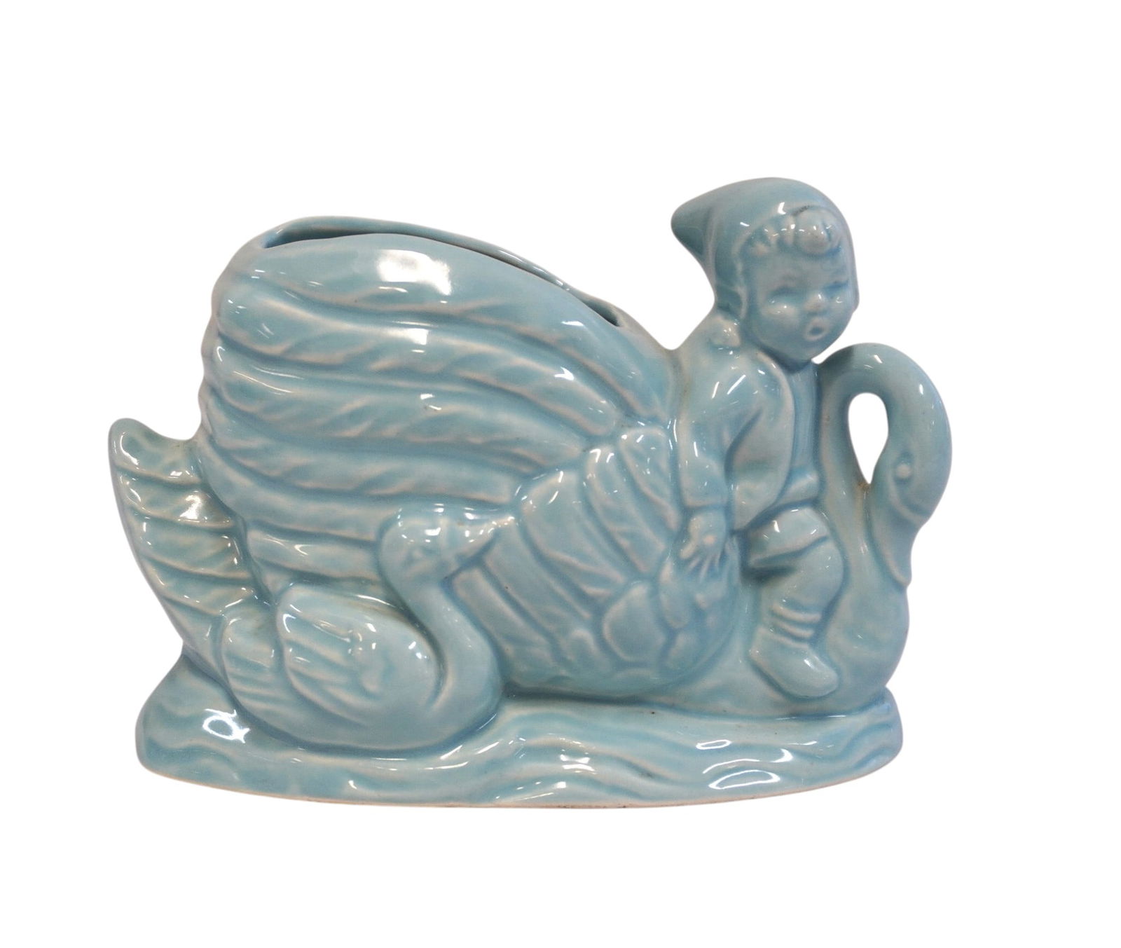 VINTAGE SWAN AND ELF WHIMSICAL PLANTER (1 of 5)